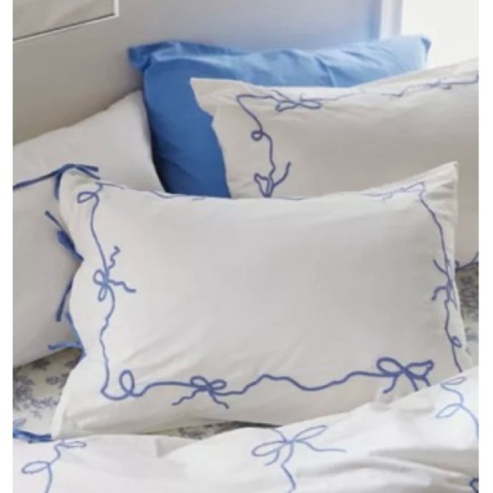 Urban Outfitters Lacey Bows Embroidered Sham - Thumbnail 3